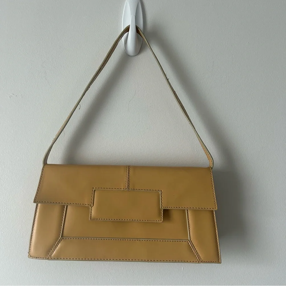 90’s Y2K tan shoulder purse clutch wallet - Picture 1 of 7